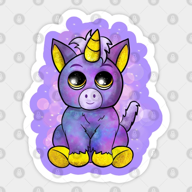 Unique unicorn Sticker by Kimanneart